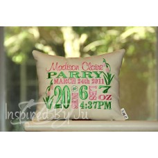Lazy Flowers - Birth Announcement Pillow